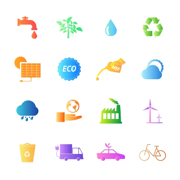 Eko Icons set. — Stok Vektör