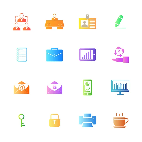 Iconos comerciales y de oficina — Vector de stock