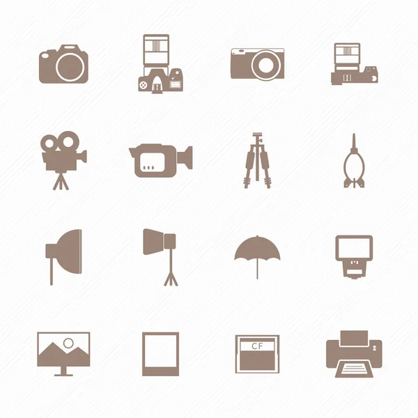 Câmera e ícones acessórios —  Vetores de Stock