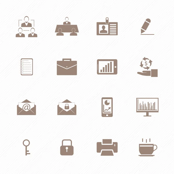 Bedrijf en kantoor iconen set — Stockvector