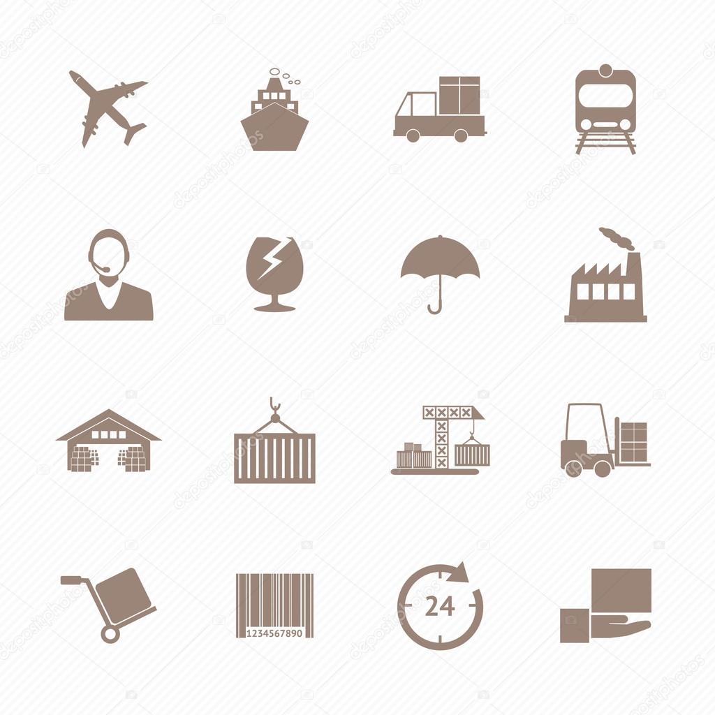 Logistics icons set