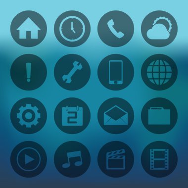 Çember mobil Icons set