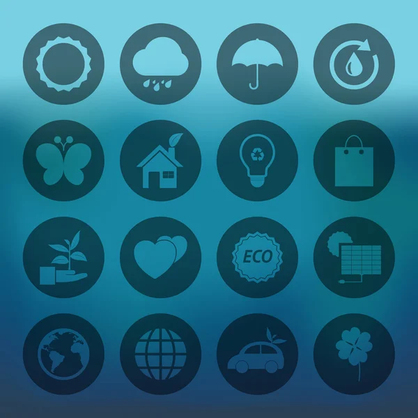 Circle Eco icons set — Stock Vector