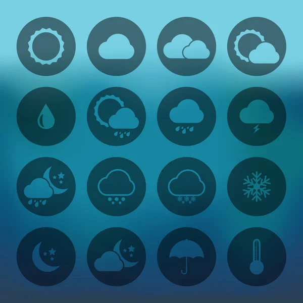 Icons set of weather — Stock Vector