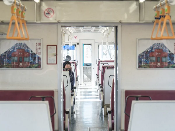 Comboio de passageiros Fujikyu interior — Fotografia de Stock