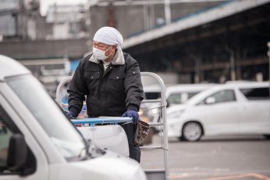 Man near Famous Tsukiji fish market