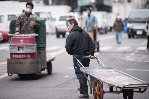 Famosas tiendas de pescado Tsukiji . —  Fotos de Stock