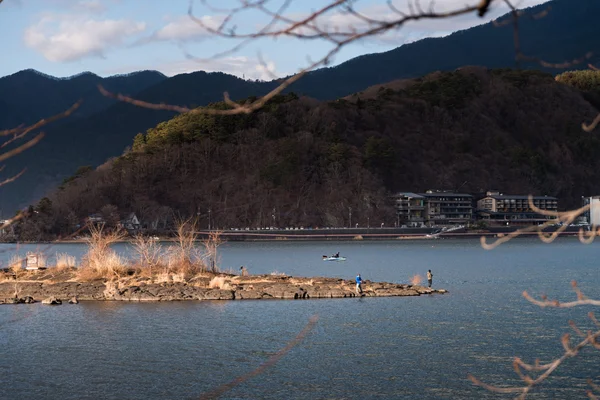 Pohled na jezero kawaguchiko, Japonsko. — Stock fotografie