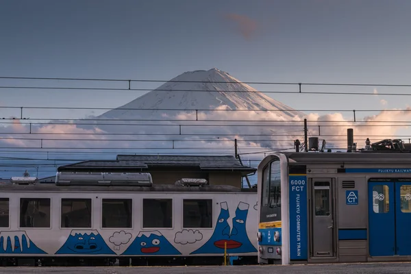 Widok na mount fuji kawaguchiko dworca — Zdjęcie stockowe