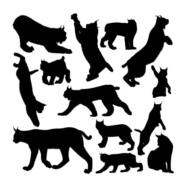 Luchs Katze Tier Silhouetten Guter Einsatz Für Symbol Logo Websymbol — Stockvektor