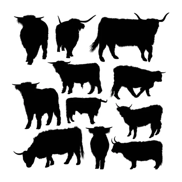 Siluetas Animales Vaca Montañesa Buen Uso Para Símbolo Logotipo Icono — Vector de stock