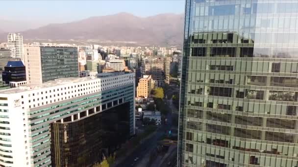 Luftaufnahme Der Skyline Der Gemeinde Providencia Santiago Chile Stadtansichten Hoher — Stockvideo