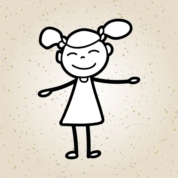 Dibujo a mano dibujos animados niño feliz — Archivo Imágenes Vectoriales