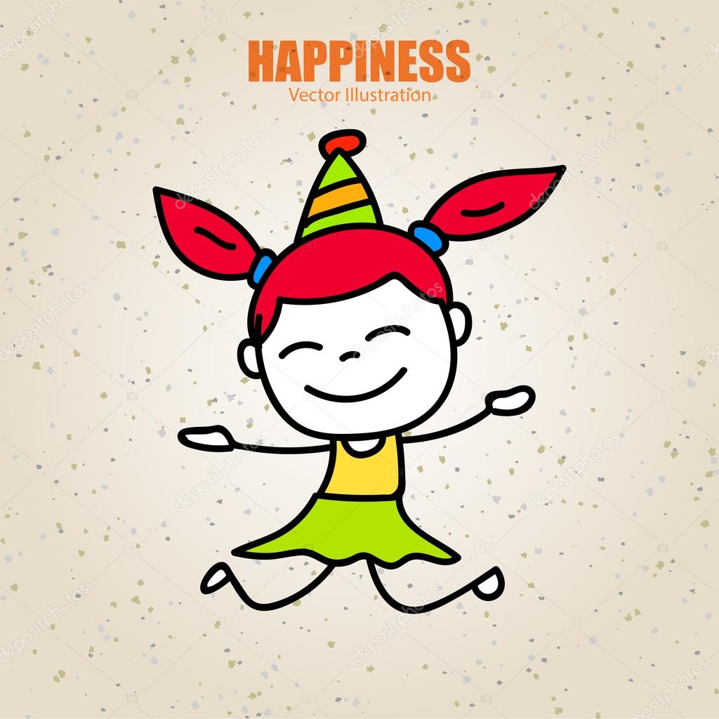 Hand drawing cartoon happy kid Stock Vector by ©atthameeni 104445296