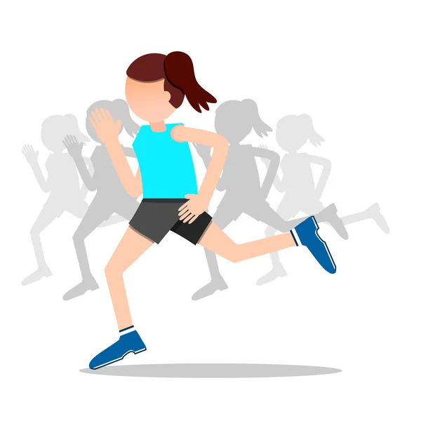 Egészség és a wellness, a testmozgás és a futás illusztráció — Stock Vector