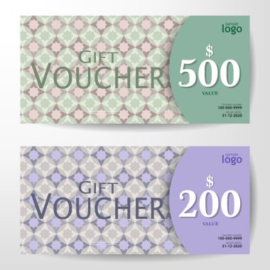 Premium hediye çeki şablon vektör çizim