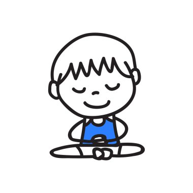El çizimi karikatür insanlar meditasyon