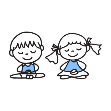 El çizimi karikatür insanlar meditasyon