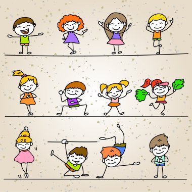 El çizim karikatür mutlu kişi