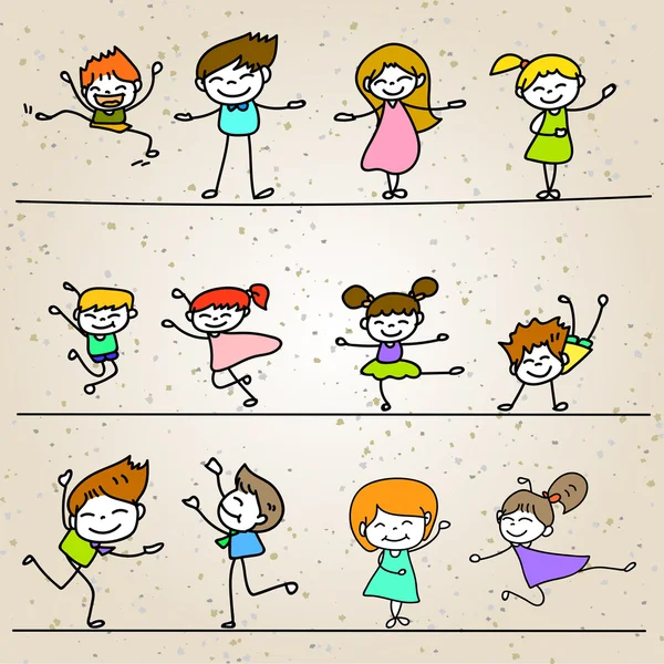 El çizim karikatür mutlu kişi
