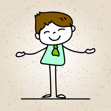 el karikatür mutlu bir adam çizimi