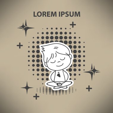 meditasyon sevinç ve barış ile oturan çocuk