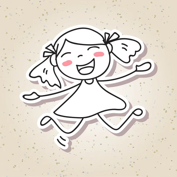 Hand tekening Happy cartoon karakter — Stockvector