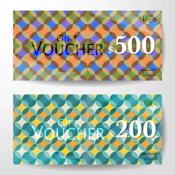 Geometric Gift Voucher Template — Stock Vector