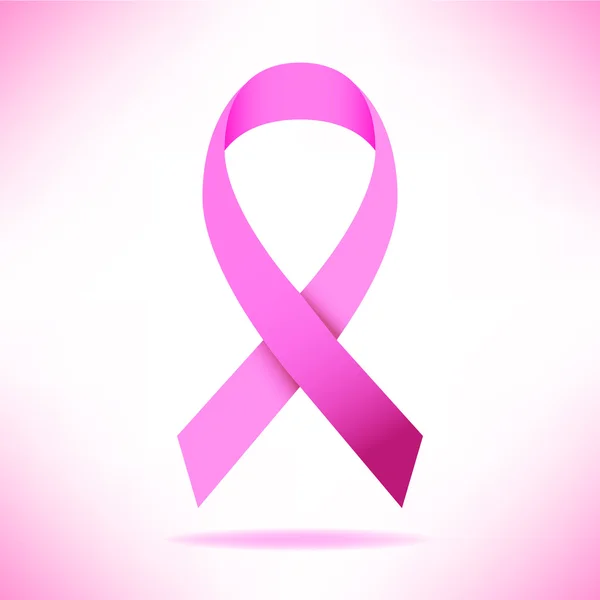 Ruban rose symbole de sensibilisation au cancer du sein — Image vectorielle