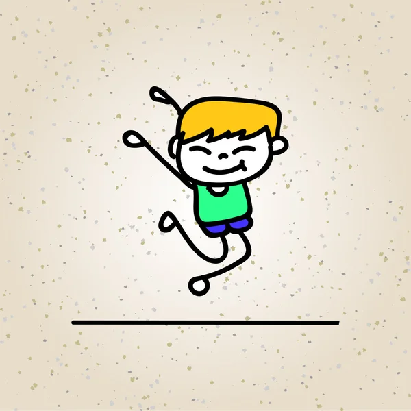 Handzeichnung glücklich Cartoon-Figur — Stockvektor