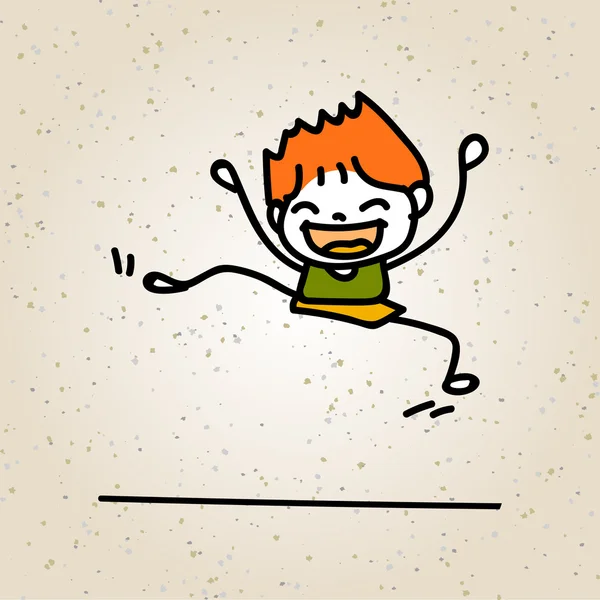 Dibujo a mano feliz personaje de dibujos animados — Vector de stock