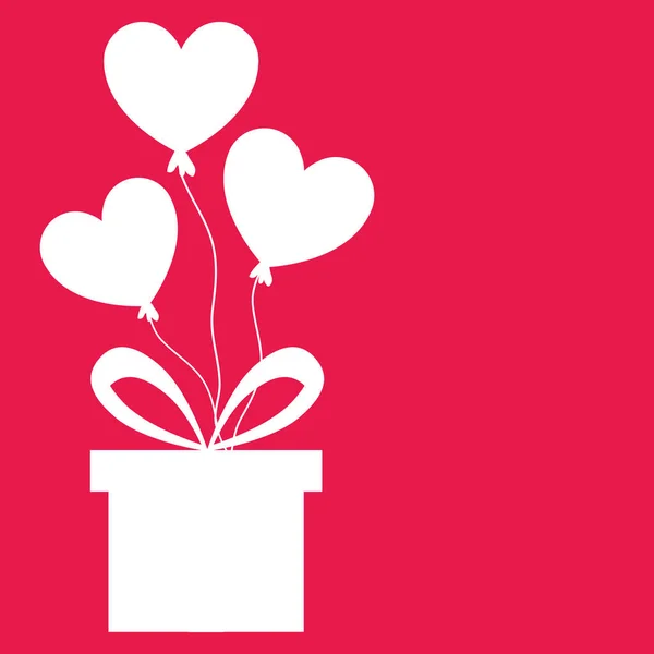 Balões Cardíacos Caixa Presente Amor Valentim Dia Conceito Ilustração Plana —  Vetores de Stock