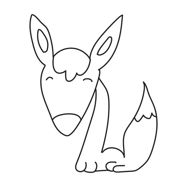 手描きドア動物かわいい面白いペット動物の線画 — ストックベクタ