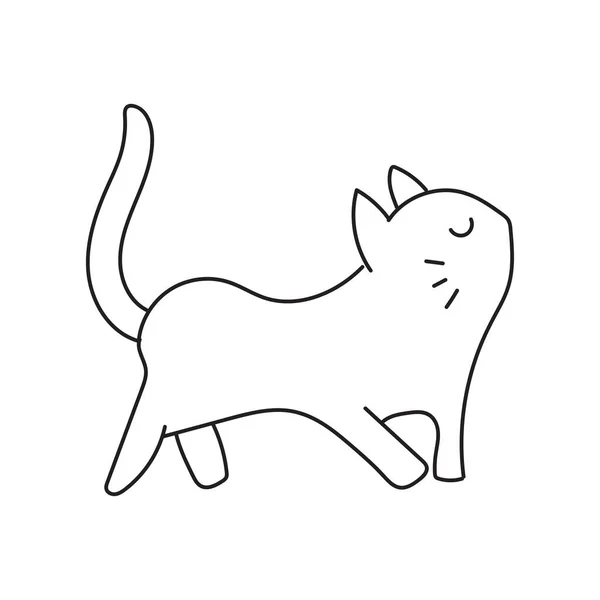手描きドア動物かわいい面白いペット動物の線画 — ストックベクタ