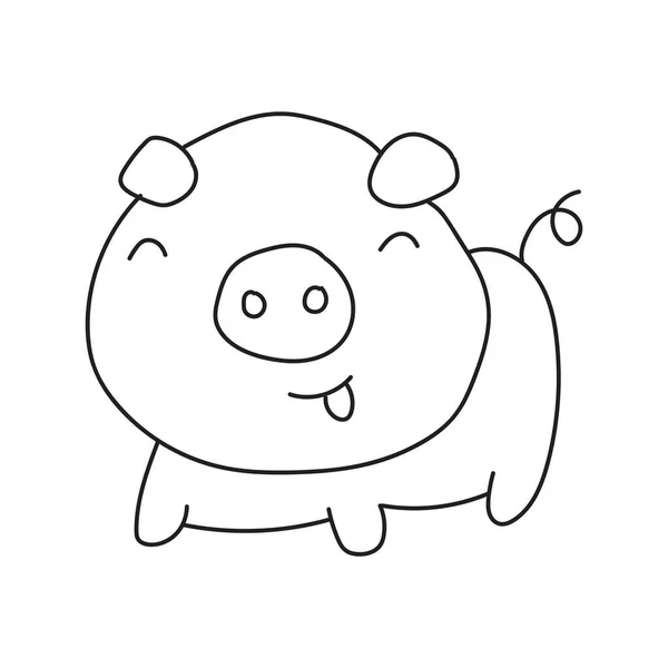 Ręcznie Rysowane Doodle Zwierząt Cute Zabawny Zwierzę Linii Rysunek — Wektor stockowy