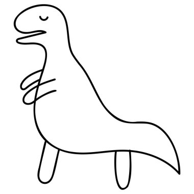 Çocuk boyama, eğlence ve resim çizimi için el çizimi dinozor.