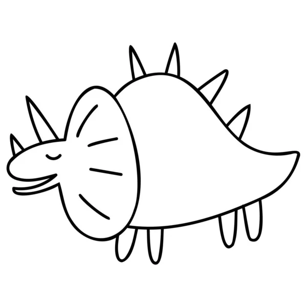 Handgezeichneter Doodle Dinosaurier Für Kinder Färbung Spaß Und Niedliche Zeichnung — Stockvektor