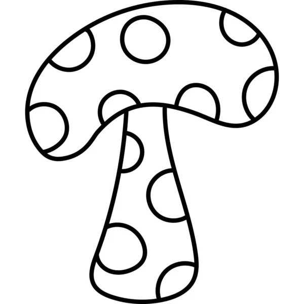 Handgezeichnete Doodle Pilz Clip Art Illustration Für Kinder Färbung — Stockvektor