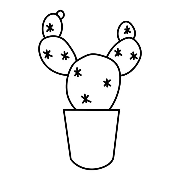 Desenho Mão Doodle Botânico Cacto Planta Suculento Clipart Ilustração — Vetor de Stock