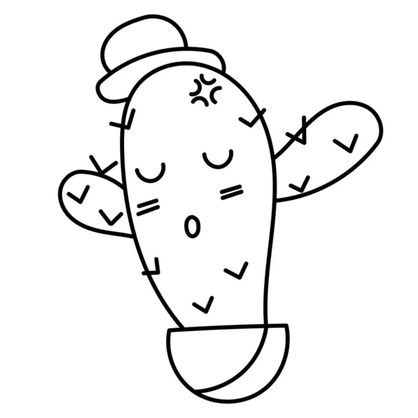 Desenho Mão Doodle Botânico Cacto Planta Suculento Clipart Ilustração — Vetor de Stock