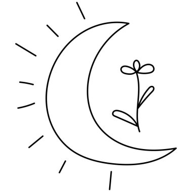 Cadılar bayramı için el çizimi mistik boho tasarım ögesi