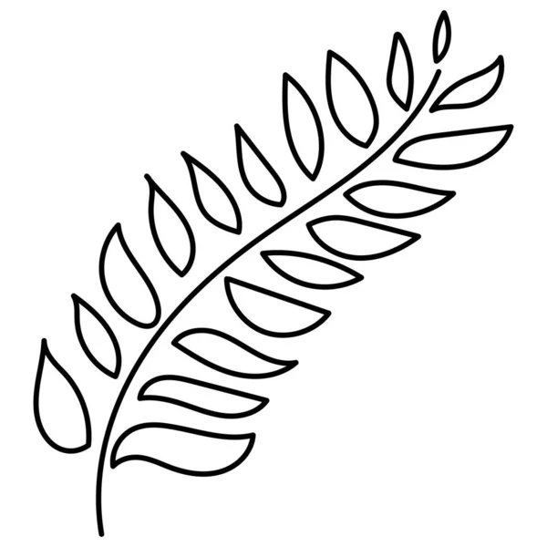 Doodle Botanical Hand Drawn Decorative Leaf Illustration — Stock Vector