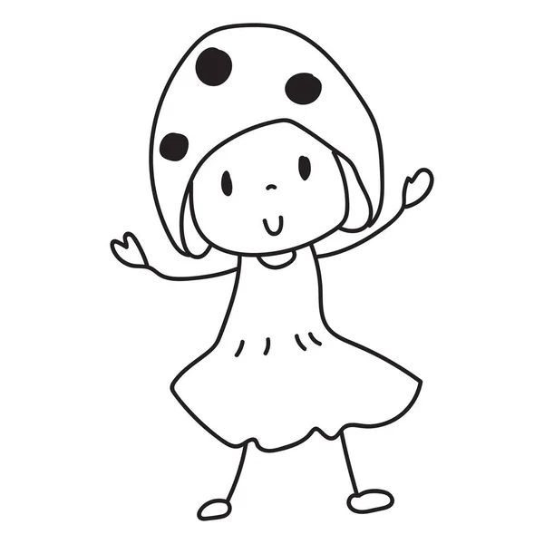 Gribouille Dessinée Main Halloween Clipart Sorcière Enfant Illustration — Image vectorielle