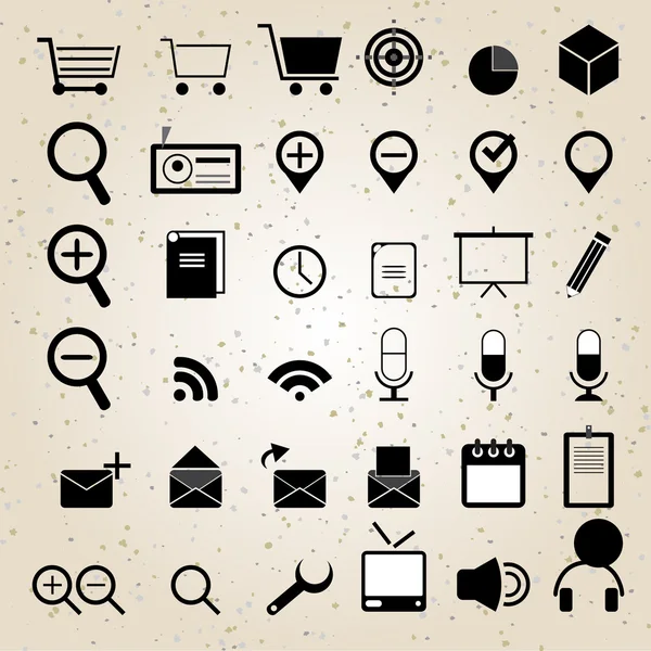 Iconos de diseño web set vector — Archivo Imágenes Vectoriales