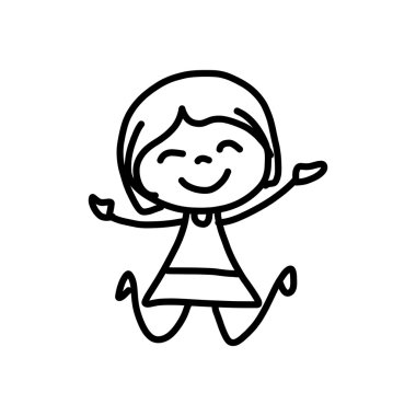 hand drawing happy kids clipart