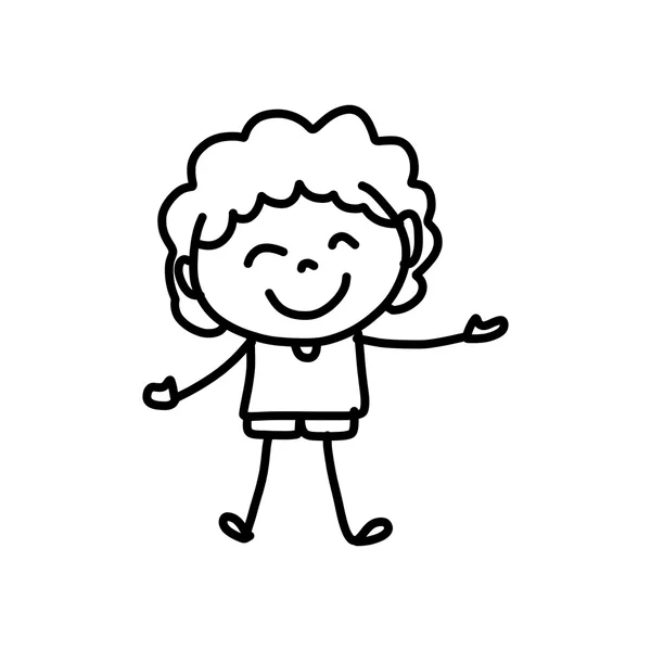 Ręka, rysunek szczęśliwy kids — Wektor stockowy