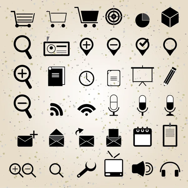 Iconos de diseño web set vector — Archivo Imágenes Vectoriales