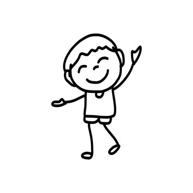 mutlu çocuklar çizim el