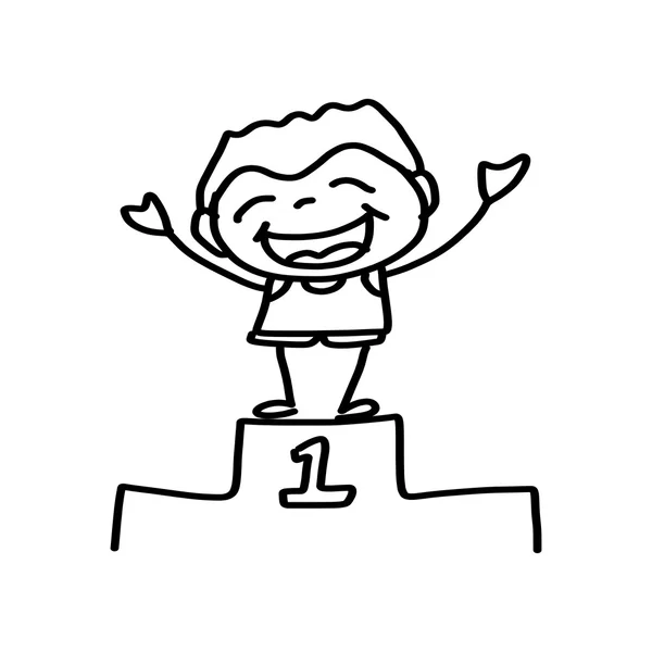 Dibujo a mano niños felices — Vector de stock