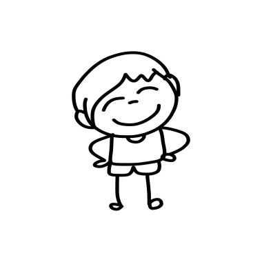 mutlu çocuklar çizim el